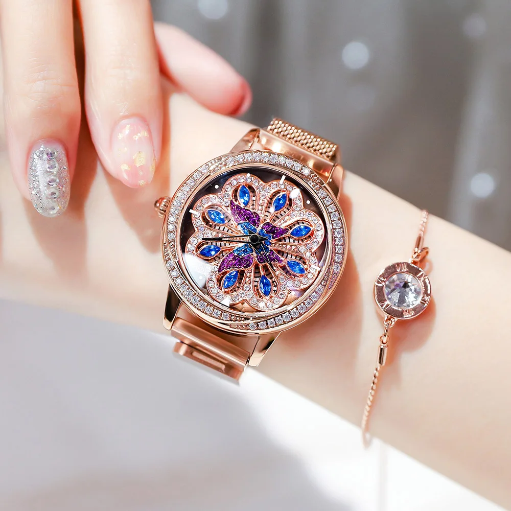 Luxury Women Watches Magnetic Stainless Steel Female Clock Quartz Rotating Wristwatch Fashion Ladies Wrist Watch reloj mujer
Luxury Women Watches Magnetic Stainless Steel Female Clock Quartz Rotating Wristwatch Fashion Ladies Wrist Watch reloj mujer