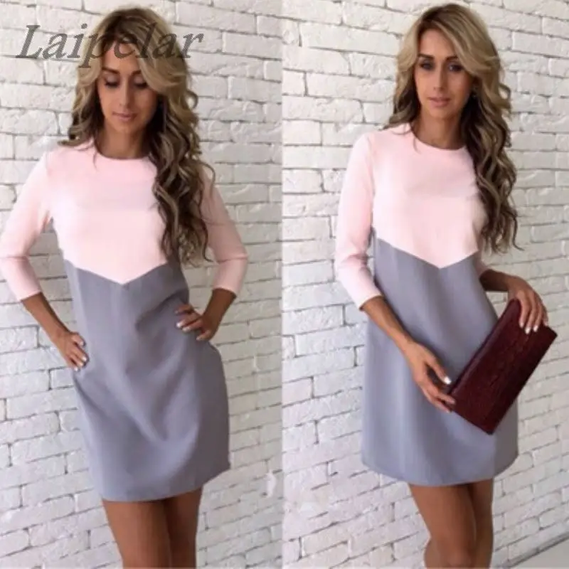 Women Autumn Winter Dress Casual Patchwork Mini Dress O-Neck Three Quarter Sleeve Bodycon Dress Vestidos Plus Size 2018
Women Autumn Winter Dress Casual Patchwork Mini Dress O-Neck Three Quarter Sleeve Bodycon Dress Vestidos Plus Size 2018