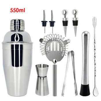 10-11Pcs/set Built-in Bartender Strainer Cocktail Shaker Bar Set with Measuring Jigger Mixing Spoon Stainless Steel Bar Tools
10-11Pcs/set Built-in Bartender Strainer Cocktail Shaker Bar Set with Measuring Jigger Mixing Spoon Stainless Steel Bar Tools