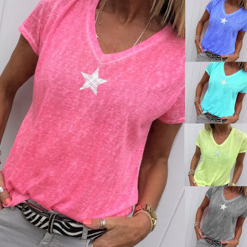 Summer Star Print T-shirts New Casual V-neck Short Sleeve Ladies Thin T Shirt Women Harajuku Sexy Simple Tops Tee Plus Size 5xl
Summer Star Print T-shirts New Casual V-neck Short Sleeve Ladies Thin T Shirt Women Harajuku Sexy Simple Tops Tee Plus Size 5xl