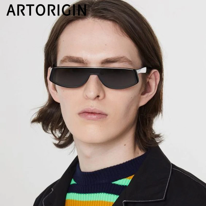 New 2019 Sunglasses Men Brand Designer Korean Fashion Cold YC2 One Lens Mirror Sun Glasses Male Eyewear | Аксессуары для одежды
