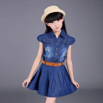 Dresses For Girls Cotton Casual Children Dress For Girls Sashes Button Kids Clothes For Girls Denim Girls Dresses Summer
Dresses For Girls Cotton Casual Children Dress For Girls Sashes Button Kids Clothes For Girls Denim Girls Dresses Summer
