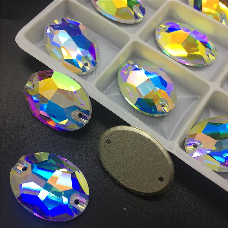 TopStone K9 Crystal Oval Sew On Rhinestone Clear AB Color Flat back 7x10 13x18 10x14 17x24 mm Sew-on Stone Garment Decoration
TopStone K9 Crystal Oval Sew On Rhinestone Clear AB Color Flat back 7x10 13x18 10x14 17x24 mm Sew-on Stone Garment Decoration