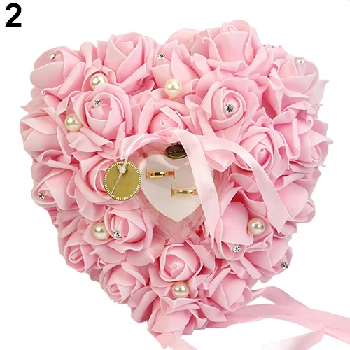 Romantic Rose Ribbon Heart Shaped Ring Box Wedding Gift Jewelry Ring Pillow Wedding Decoration Accessory Fashion
Romantic Rose Ribbon Heart Shaped Ring Box Wedding Gift Jewelry Ring Pillow Wedding Decoration Accessory Fashion