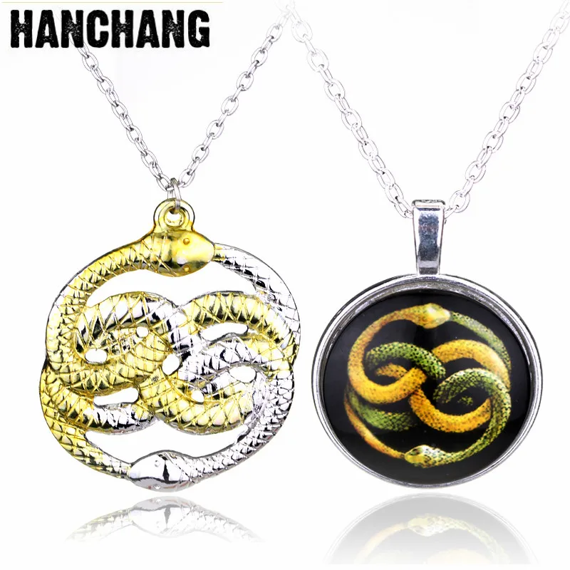 The Neverending Story Movie Necklace H P Double Snakes Gold Silver Loki Film Pendant Necklaces Men Gift
The Neverending Story Movie Necklace H P Double Snakes Gold Silver Loki Film Pendant Necklaces Men Gift