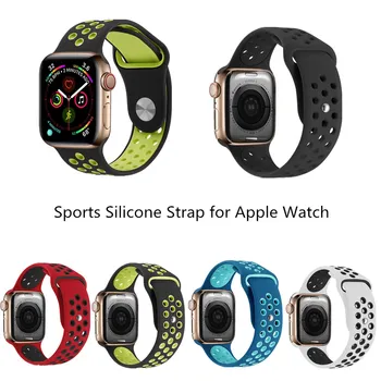 New Sports Silicone Waterproof Strap for Apple Watch Series 4 3 2 1 Breathable Soft Band for iWatch 38 42MM Watchbands 40 44MM
New Sports Silicone Waterproof Strap for Apple Watch Series 4 3 2 1 Breathable Soft Band for iWatch 38 42MM Watchbands 40 44MM