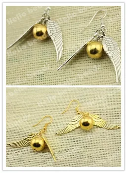 12pairs/lot Movie HP Harry The olden Snitch earrings Fashion Chain earring Silver Bronze Wing
12pairs/lot Movie HP Harry The olden Snitch earrings Fashion Chain earring Silver Bronze Wing