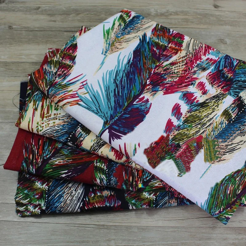 100*140cm Feather Print Fabric Cotton Linen Patchwork Material Ethnic Skirts Dresses Fabric Tecido New
100*140cm Feather Print Fabric Cotton Linen Patchwork Material Ethnic Skirts Dresses Fabric Tecido New