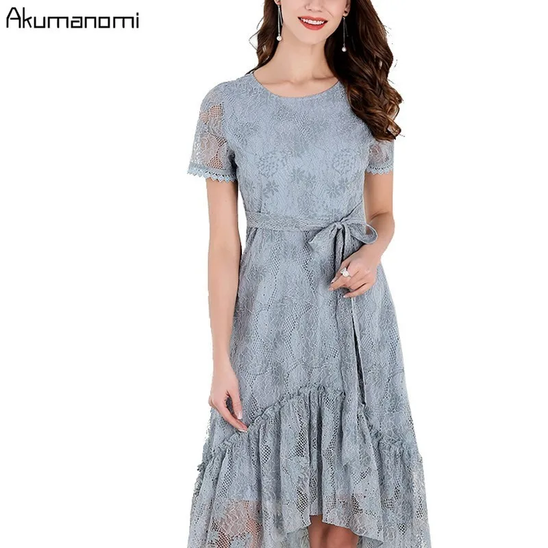 Summer Lace Dress Women Clothing O-neck Short Sleeve Sashes Draped Ruffles Irregular Hem Dress Plus Size 5XL 4XL 3XL 2XL XL L M
Summer Lace Dress Women Clothing O-neck Short Sleeve Sashes Draped Ruffles Irregular Hem Dress Plus Size 5XL 4XL 3XL 2XL XL L M