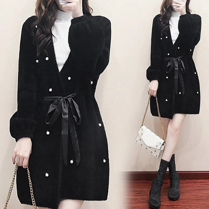 2018 New women faux mink cashmere sweater cardigan beading lantern sleeve coat outwear jacket free shipping 0731-198
2018 New women faux mink cashmere sweater cardigan beading lantern sleeve coat outwear jacket free shipping 0731-198