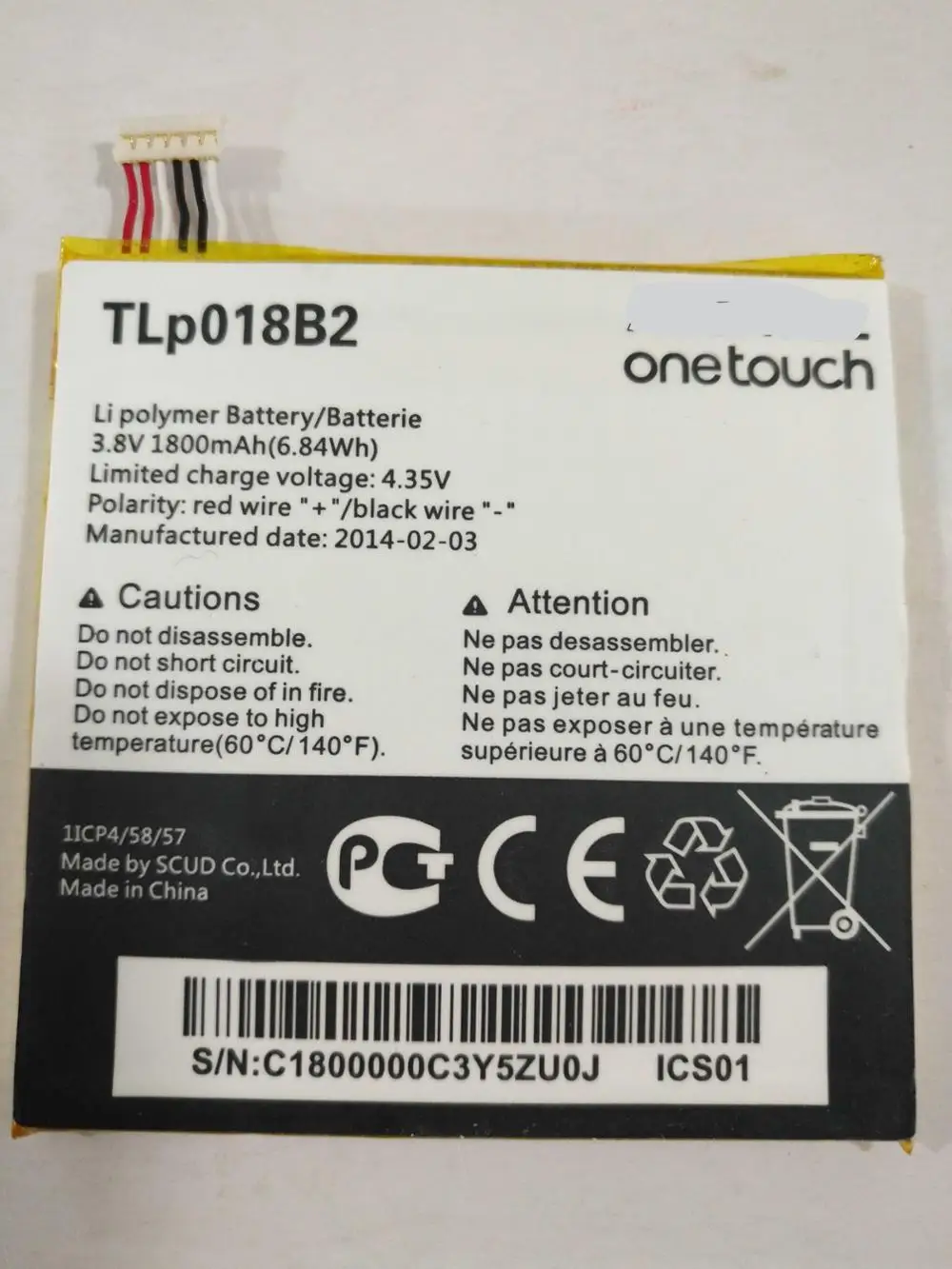 3.8V 1800mAh TLP018B2 For Alcatel 7024 7024W 7025 7025D 6030 6030A 6030X 6030D For TCL S820 P606 P606T P600 P600T Battery
3.8V 1800mAh TLP018B2 For Alcatel 7024 7024W 7025 7025D 6030 6030A 6030X 6030D For TCL S820 P606 P606T P600 P600T Battery
