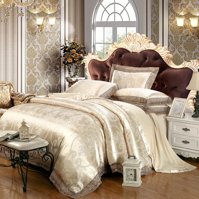 New Modal Silk Cotton Luxury Jacquard Classic Bedding Set lace bedclothes Duvet cover Bed sheet Pillow case Queen King 4pcs
New Modal Silk Cotton Luxury Jacquard Classic Bedding Set lace bedclothes Duvet cover Bed sheet Pillow case Queen King 4pcs