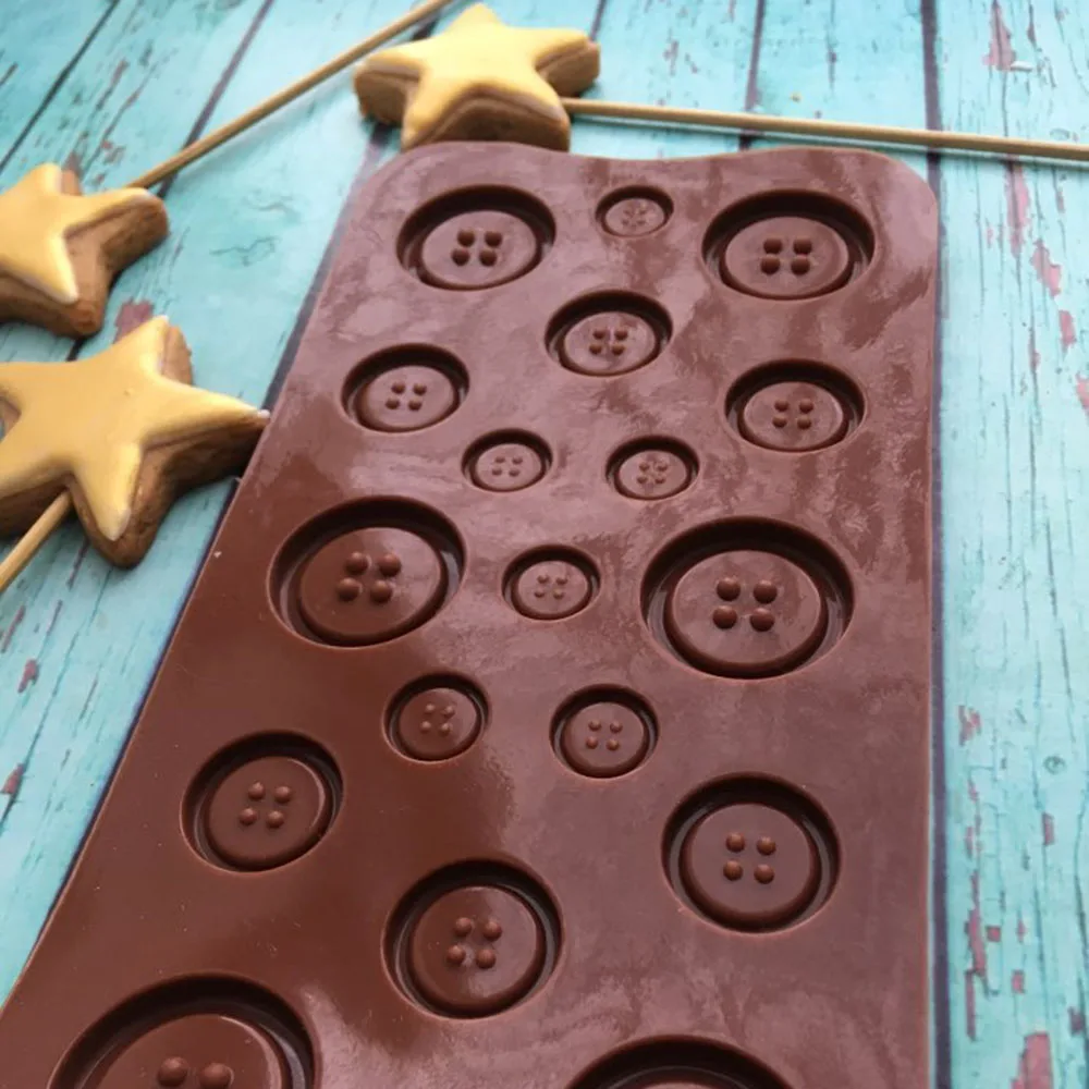 Кнопка в форме 3D силиконовые формы DIY Фондант для выпечки инструмент Шоколадное
