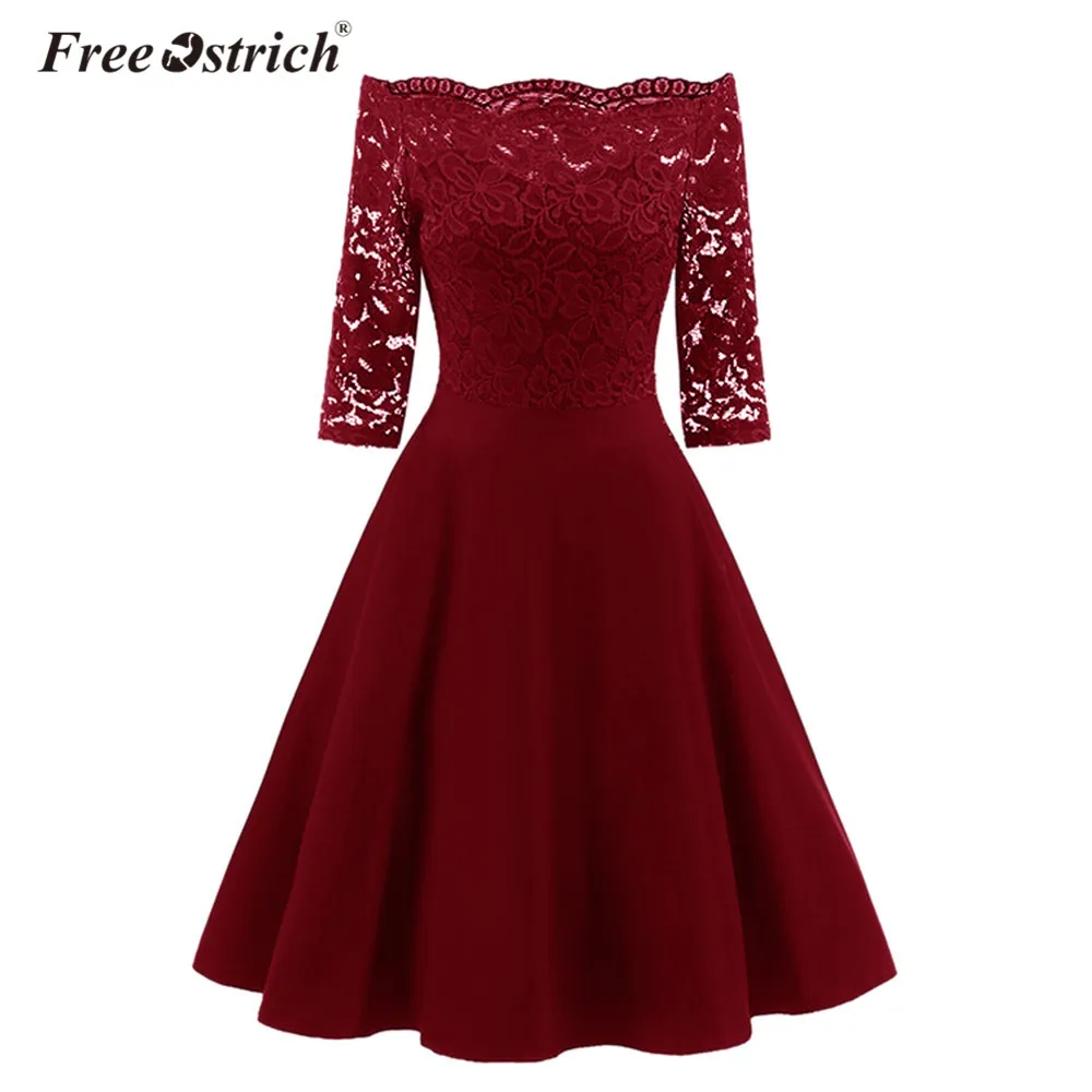 Free Ostrich Dress 2019 Women Maxi Autumn Winter Slash Neck Lace Patchwork Dress Sexy Party Dresses Black Red Clothing B0540
Free Ostrich Dress 2019 Women Maxi Autumn Winter Slash Neck Lace Patchwork Dress Sexy Party Dresses Black Red Clothing B0540