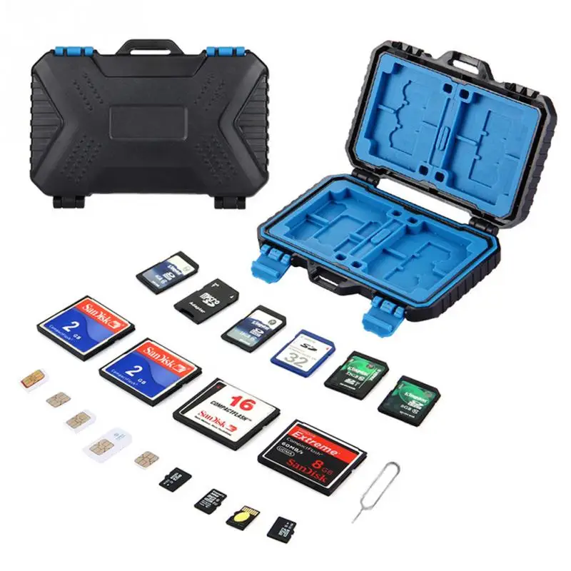 Waterproof Camera TF/CF/SD Memory Card Max 27 cards Storage case organizer for 4CF+ 8SD+9TF+1Card PIN +1SIM+2Micro-SIM+2Nano-SIM
Waterproof Camera TF/CF/SD Memory Card Max 27 cards Storage case organizer for 4CF+ 8SD+9TF+1Card PIN +1SIM+2Micro-SIM+2Nano-SIM