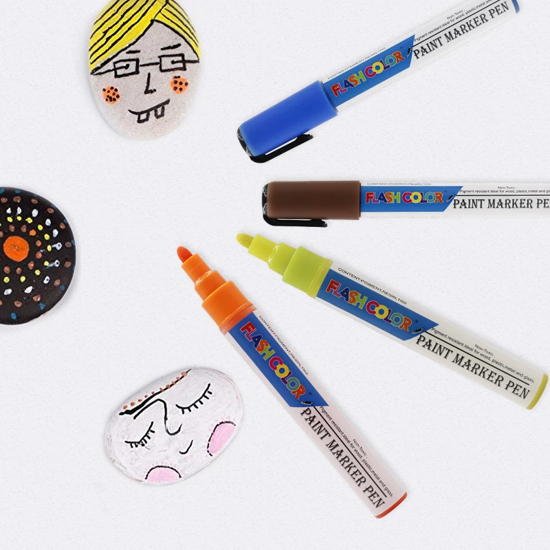 Oil Based Paint pens 19 colors quick Dry Water Resistant permanent marker for rock painting
Oil Based Paint pens 19 colors quick Dry Water Resistant permanent marker for rock painting