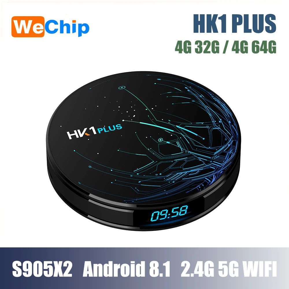 Wechip HK1PLUS Amlogic S905X2 Smart Android 8.1 2.4G/5GHz Wifi TV Box 4G 64G 4K HD LPDDR4 100M Media Player BT 4.0 Set Top Box
Wechip HK1PLUS Amlogic S905X2 Smart Android 8.1 2.4G/5GHz Wifi TV Box 4G 64G 4K HD LPDDR4 100M Media Player BT 4.0 Set Top Box