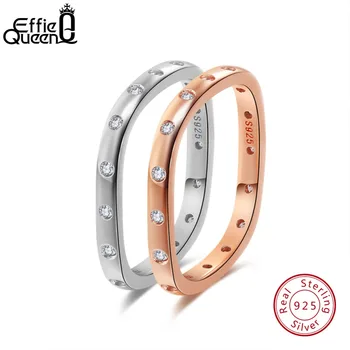Effie Queen 925 Sterling Silver Rings For Women Square Shape With Zircon Silver/Rose Gold Color Wedding Band Jewelry Gift BR49
Effie Queen 925 Sterling Silver Rings For Women Square Shape With Zircon Silver/Rose Gold Color Wedding Band Jewelry Gift BR49