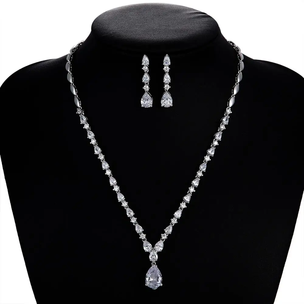 CZ Cubic Zirconia Bridal Wedding Necklace Earring Set Jewelry Sets for Women Prom Jewelry Accessories CN10152
CZ Cubic Zirconia Bridal Wedding Necklace Earring Set Jewelry Sets for Women Prom Jewelry Accessories CN10152