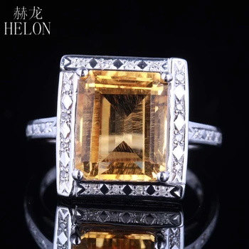 HELON Solid 10K White Gold Certified Cushion 4.46ct Natural Citrine Diamonds Engagement Wedding Vintage Unique Fine Jewelry Ring
HELON Solid 10K White Gold Certified Cushion 4.46ct Natural Citrine Diamonds Engagement Wedding Vintage Unique Fine Jewelry Ring
