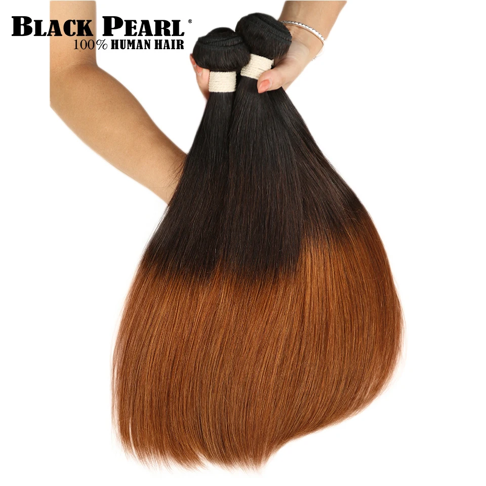 

Black Pearl Ombre Brazilian Straight Hair 1/3 Bundle 1B/4/30 Non Remy Hair Weave Bundles 100% Human Hair Extensions Hair Weaving