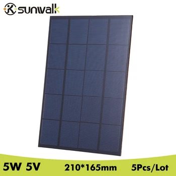 SUNWALK 5PCS 5W 5V Monocrystalline Solar Panel Cell 1000mAh Solar Battery Panel for Education Experiment and Test 210*165*3mm
SUNWALK 5PCS 5W 5V Monocrystalline Solar Panel Cell 1000mAh Solar Battery Panel for Education Experiment and Test 210*165*3mm