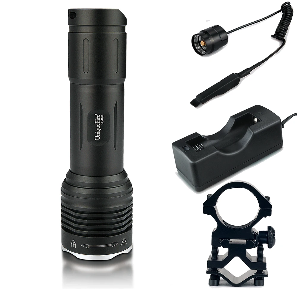 UniqueFire 1506-4715AS-850 Powerful Led Flashlight Zoom 3Modes Infrared Lamp Torch Match With ScopeMount,Charger,Remote Pressure
UniqueFire 1506-4715AS-850 Powerful Led Flashlight Zoom 3Modes Infrared Lamp Torch Match With ScopeMount,Charger,Remote Pressure