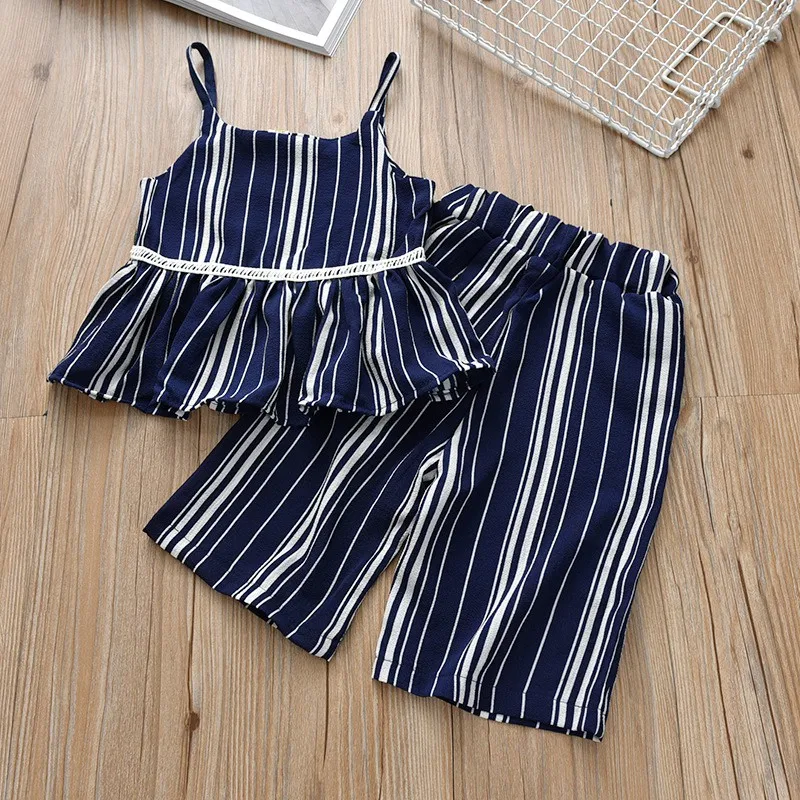 Baby Sets Summer Girls Outfits Striped Print Sleeveless Strap +Long Pants Casual Clothing Sets Children Clothing
Baby Sets Summer Girls Outfits Striped Print Sleeveless Strap +Long Pants Casual Clothing Sets Children Clothing