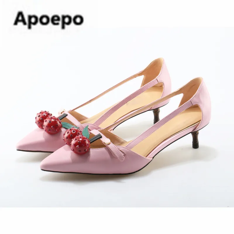 sales Brand Designer Bamboo high heels pumps Shoes Patent leather Cherry Pointed Toe Shoes Woman Pink Party Ladies Bride Shoes
sales Brand Designer Bamboo high heels pumps Shoes Patent leather Cherry Pointed Toe Shoes Woman Pink Party Ladies Bride Shoes