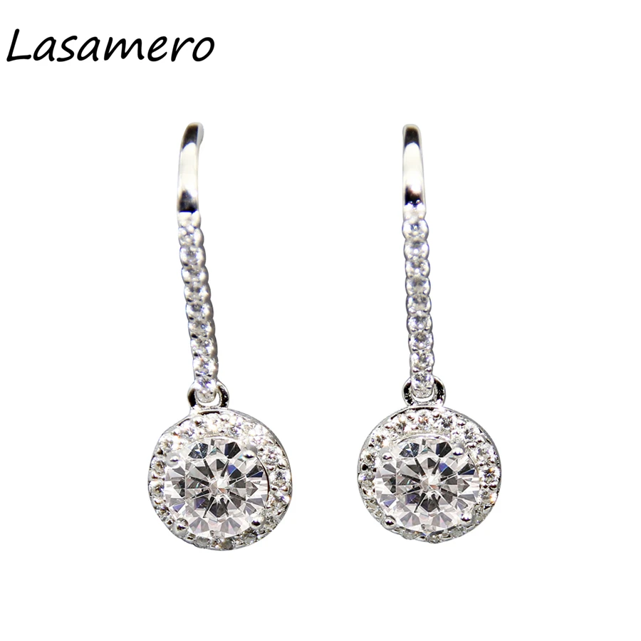 LASAMERO Luxury 1.6CTW Round Cut Simulated Diamond Wedding Earrings 925 Sterling Silver Accents Halo Drop Earrings For Women
LASAMERO Luxury 1.6CTW Round Cut Simulated Diamond Wedding Earrings 925 Sterling Silver Accents Halo Drop Earrings For Women
