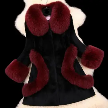 Fur Coat Nice Women Winter Overcoat Fashion Rabbit Coat With Fox Collar Female Outerwear Lady Garment Tenke Fur Collar
Fur Coat Nice Women Winter Overcoat Fashion Rabbit Coat With Fox Collar Female Outerwear Lady Garment Tenke Fur Collar