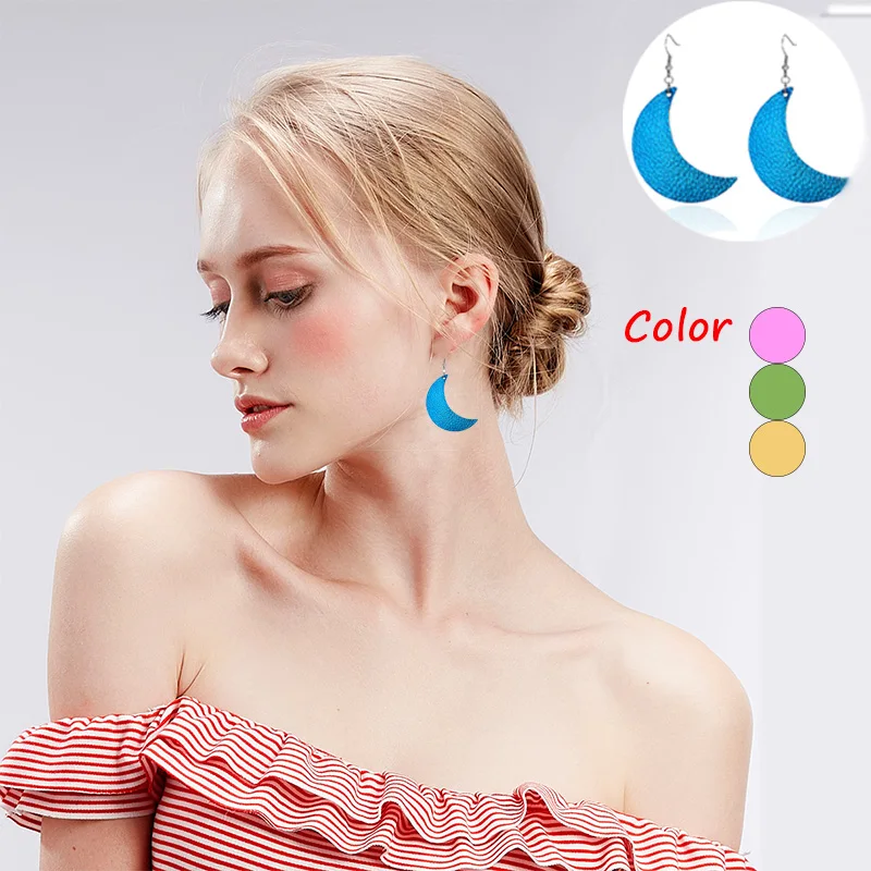 Belleper 4 Color Faux Leather Moon Dangle Statement Earring Fashion Ethnic Jewelry Women Ethnic Crescent Leather Pierced Earring
Belleper 4 Color Faux Leather Moon Dangle Statement Earring Fashion Ethnic Jewelry Women Ethnic Crescent Leather Pierced Earring