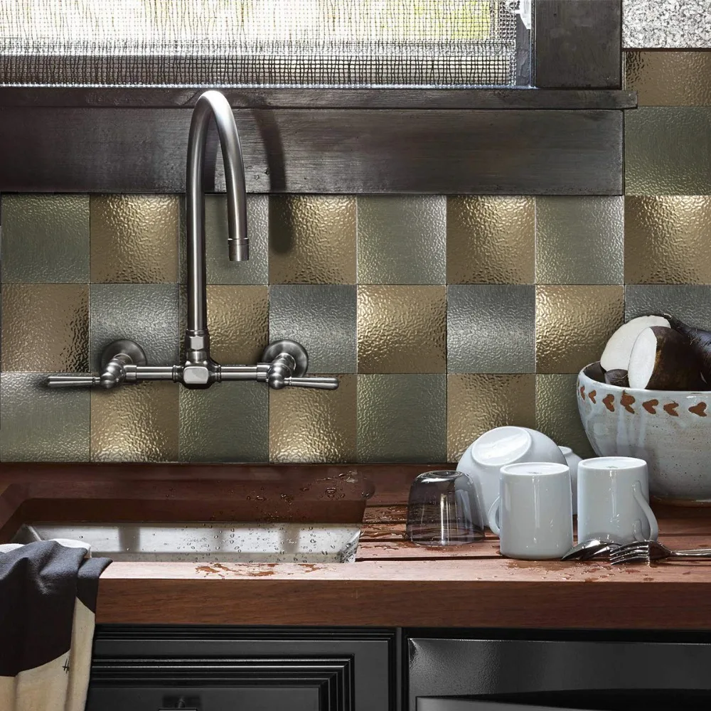 4 Pieces Grid 3M Peel and Stick Mirror Mosaic Tile 12" Metal Backsplash for Kitchen Walls 3D Self Adhesive Wall Sticker for KTV
4 Pieces Grid 3M Peel and Stick Mirror Mosaic Tile 12" Metal Backsplash for Kitchen Walls 3D Self Adhesive Wall Sticker for KTV