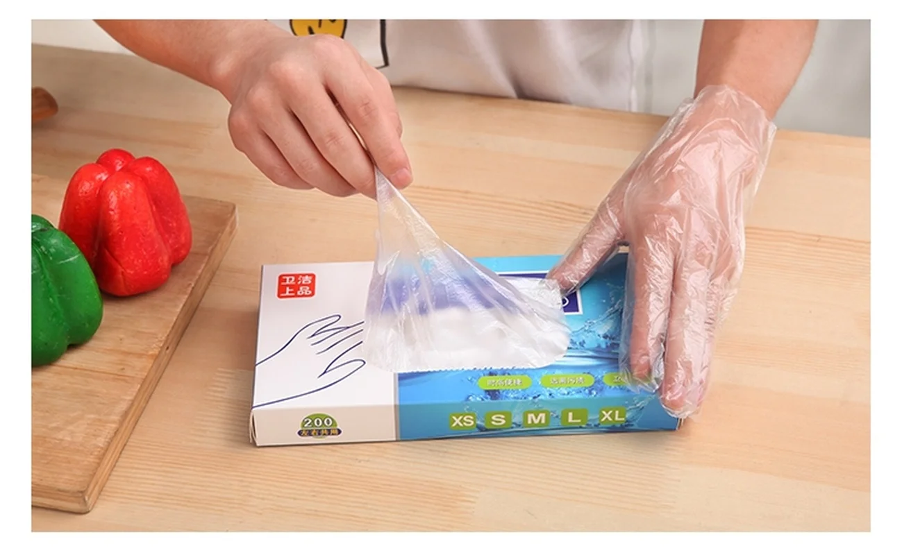 200/500pcs Food Plastic Disposable Gloves For food processing,kitchen cooking BBQ Food Restaurant Hotel Eco-friendly Gloves
200/500pcs Food Plastic Disposable Gloves For food processing,kitchen cooking BBQ Food Restaurant Hotel Eco-friendly Gloves