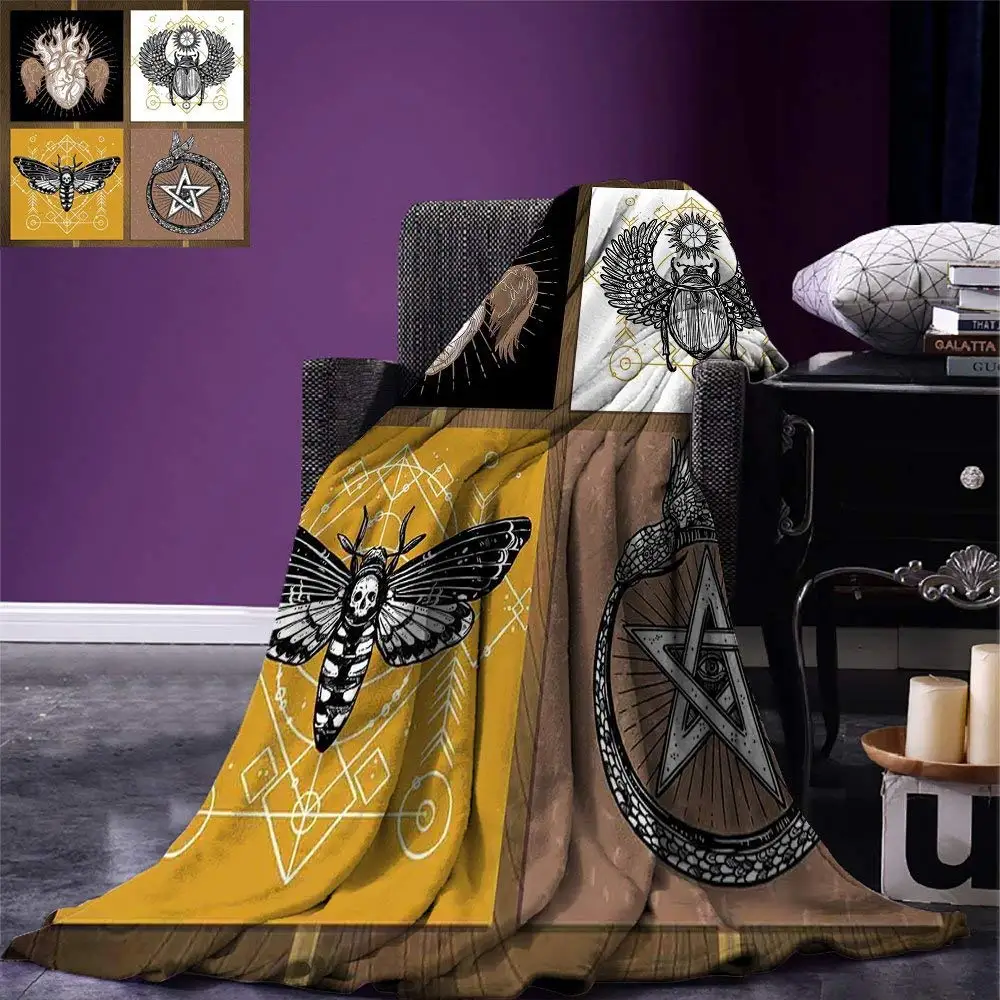 Occult Throw Blanket Authentic Occult Themed Insects Print Forces of Nature and Mother Earth Boho Line Warm Blankets for Beds
Occult Throw Blanket Authentic Occult Themed Insects Print Forces of Nature and Mother Earth Boho Line Warm Blankets for Beds