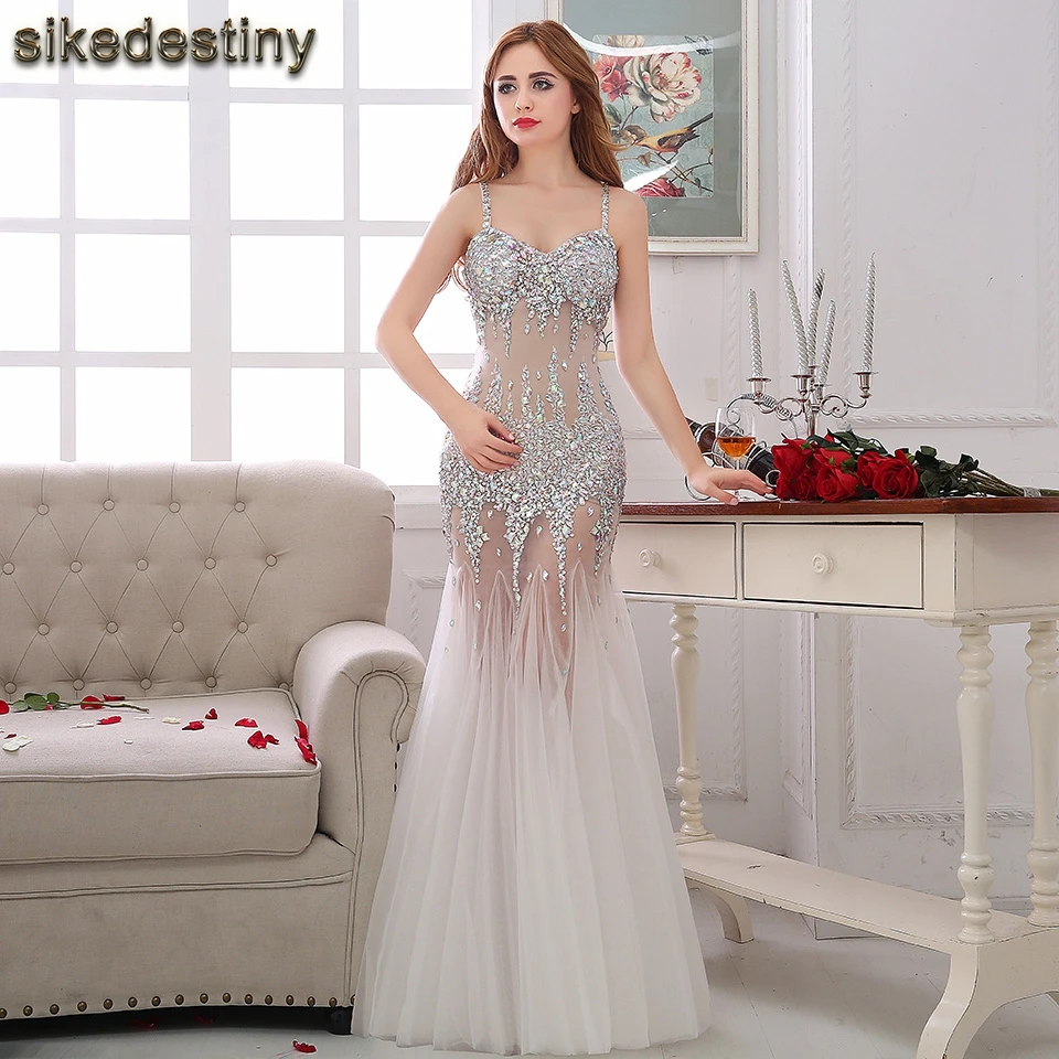 Sikedestiny Elegant Mermaid Evening Dress Spaghetti Straps Crystal Beading Evening Gowns Sexy Tulle Long Prom Party Gowns Dress
Sikedestiny Elegant Mermaid Evening Dress Spaghetti Straps Crystal Beading Evening Gowns Sexy Tulle Long Prom Party Gowns Dress