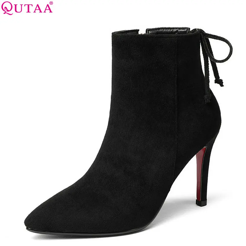 QUTAA 2019 Women Ankle Boots Platform Flock All Match Thin High Heel Winter Boots Women Shoes Elegant Women Boots Size 34-43
QUTAA 2019 Women Ankle Boots Platform Flock All Match Thin High Heel Winter Boots Women Shoes Elegant Women Boots Size 34-43