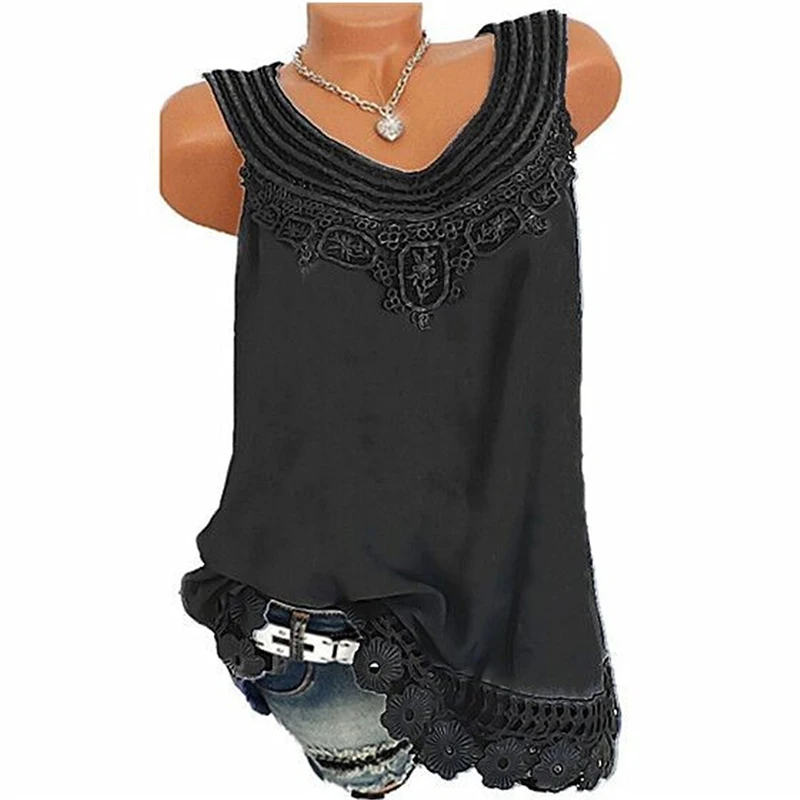 2019 Summer Women Casual Sleeveless T-Shirts Ladies Hollow Out V-Neck T Shirt Female Solid Fashion Tees Tops Size S-5XL
2019 Summer Women Casual Sleeveless T-Shirts Ladies Hollow Out V-Neck T Shirt Female Solid Fashion Tees Tops Size S-5XL