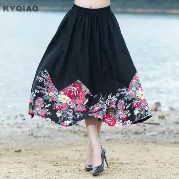 KYQIAO Mexico style ethnic vintage long black print patchwork a-line linen skirt for women long midi skirt longuette
KYQIAO Mexico style ethnic vintage long black print patchwork a-line linen skirt for women long midi skirt longuette