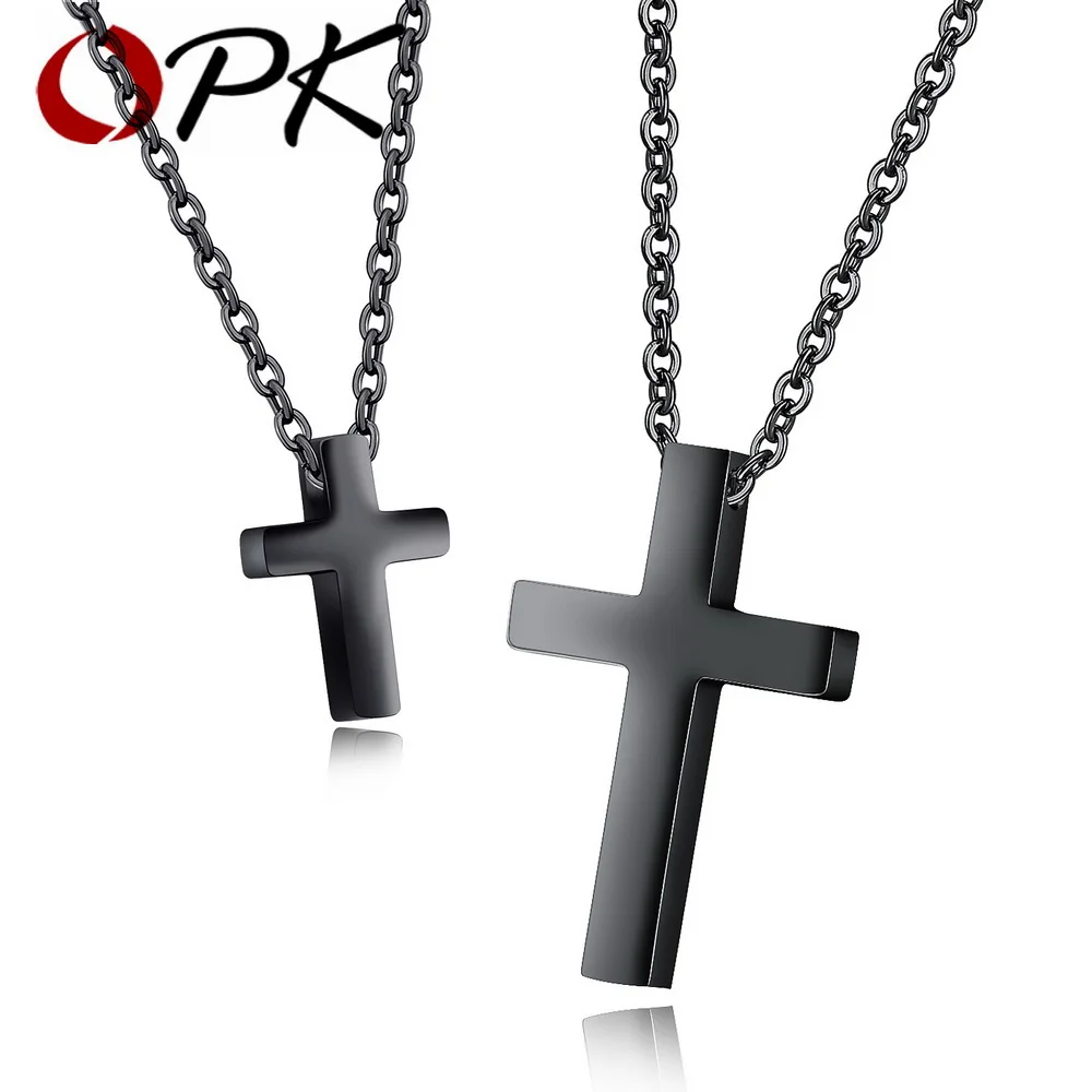 OPK Romantic Cross Religious Accessories Pendant Necklaces For Lover's Rose Gold Color & Black Stainless Steel Couple Gift GX796
OPK Romantic Cross Religious Accessories Pendant Necklaces For Lover's Rose Gold Color & Black Stainless Steel Couple Gift GX796