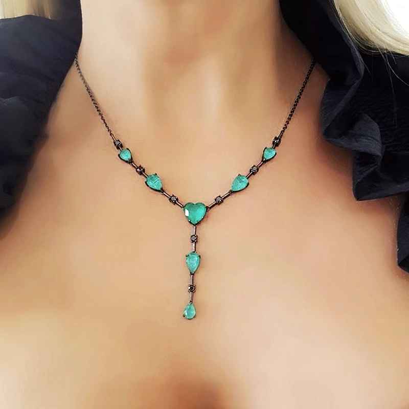 Luxury Fusion Stone Heart Long Pendant Necklaces Unique Design Water Drop Zirconia Crystal Choker Necklace Women Fashion Jewelry
Luxury Fusion Stone Heart Long Pendant Necklaces Unique Design Water Drop Zirconia Crystal Choker Necklace Women Fashion Jewelry