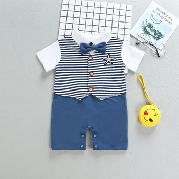 100% Cotton Baby Rompers Gentleman Modeling Striped Turn-down Collar newborn Baby Boys Clothing Summer short Sleeve Jumpsuits
100% Cotton Baby Rompers Gentleman Modeling Striped Turn-down Collar newborn Baby Boys Clothing Summer short Sleeve Jumpsuits