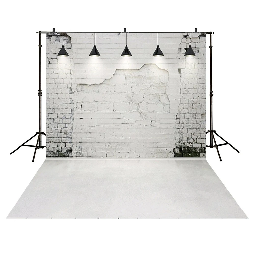 SCLS Новый 3x5ft Виниловый фон выцветший серый кирпичная стена выветривающийся белый