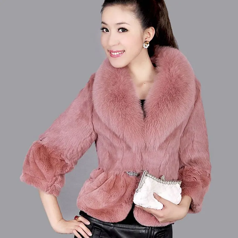 Winter Women Fur Coat With Fox Fur Collar Three Quarter Slim Short Genuine Rex Rabbit Fur Coats Jackets Real Fur Womens Clothing
Winter Women Fur Coat With Fox Fur Collar Three Quarter Slim Short Genuine Rex Rabbit Fur Coats Jackets Real Fur Womens Clothing