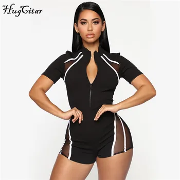 Hugcitar short sleeve mesh stripe patchwork slim jumpsuit 2019 summer women fashion stretchy casual body
Hugcitar short sleeve mesh stripe patchwork slim jumpsuit 2019 summer women fashion stretchy casual body