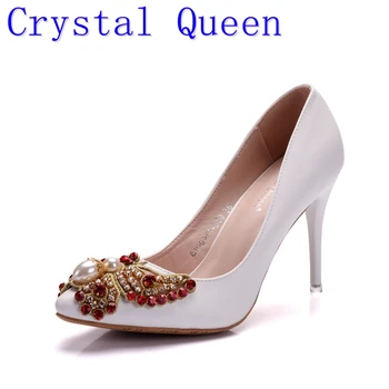 Crystal Queen Womens Shoes Pumps 9CM High Heels Wedding Shoes Women Pumps Red Rhinestone Bride Dress Shoes
Crystal Queen Womens Shoes Pumps 9CM High Heels Wedding Shoes Women Pumps Red Rhinestone Bride Dress Shoes