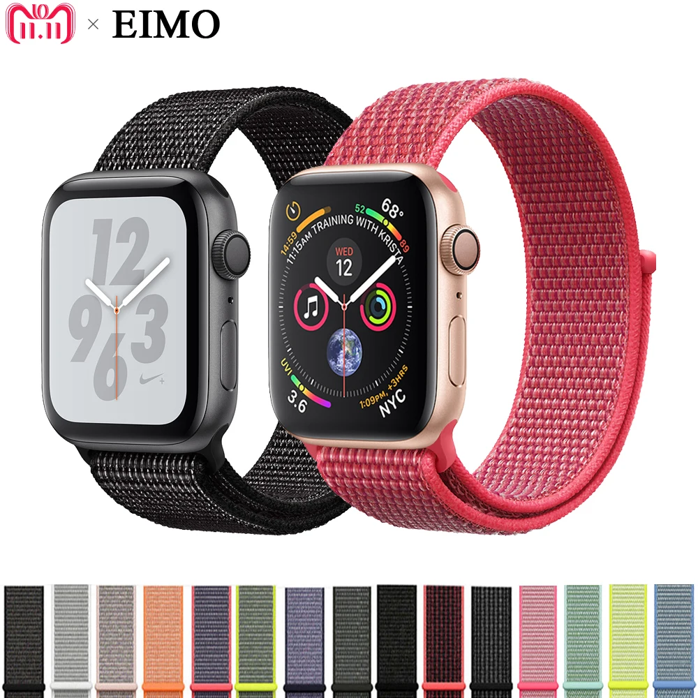 

EIMO Sport Loop Band for Apple Watch series 4 44mm 40mm iwatch 4/3/2 42mm 38mm Nylon Strap Bracelet Wrist belt Watchband correa