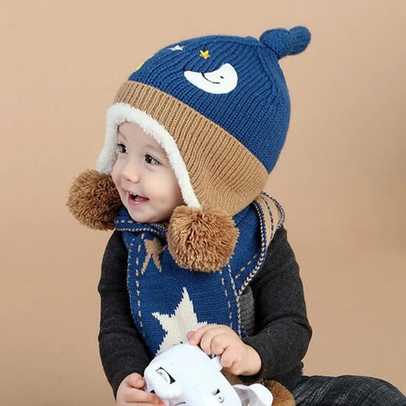 Baby Knit Cap Scarf A Set Winter Warm Hat For Children Beanie Kid Moon 5Pointed Stars Cute Scarves With Pompom Ear Protection
Baby Knit Cap Scarf A Set Winter Warm Hat For Children Beanie Kid Moon 5Pointed Stars Cute Scarves With Pompom Ear Protection