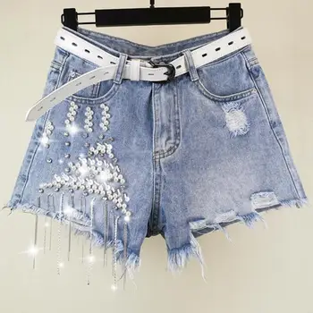 Denim shorts women 2020 summer new fashion beaded sequins rhinestone tassel high waist loose wide leg jeans shorts
Denim shorts women 2020 summer new fashion beaded sequins rhinestone tassel high waist loose wide leg jeans shorts
