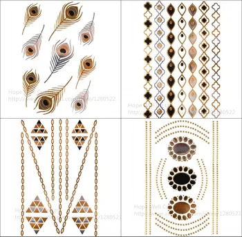 4pcs/1set Tattoo Classy Tats Jewelry Inspired Metallic Gold & Silver & Black Tattoo
4pcs/1set Tattoo Classy Tats Jewelry Inspired Metallic Gold & Silver & Black Tattoo